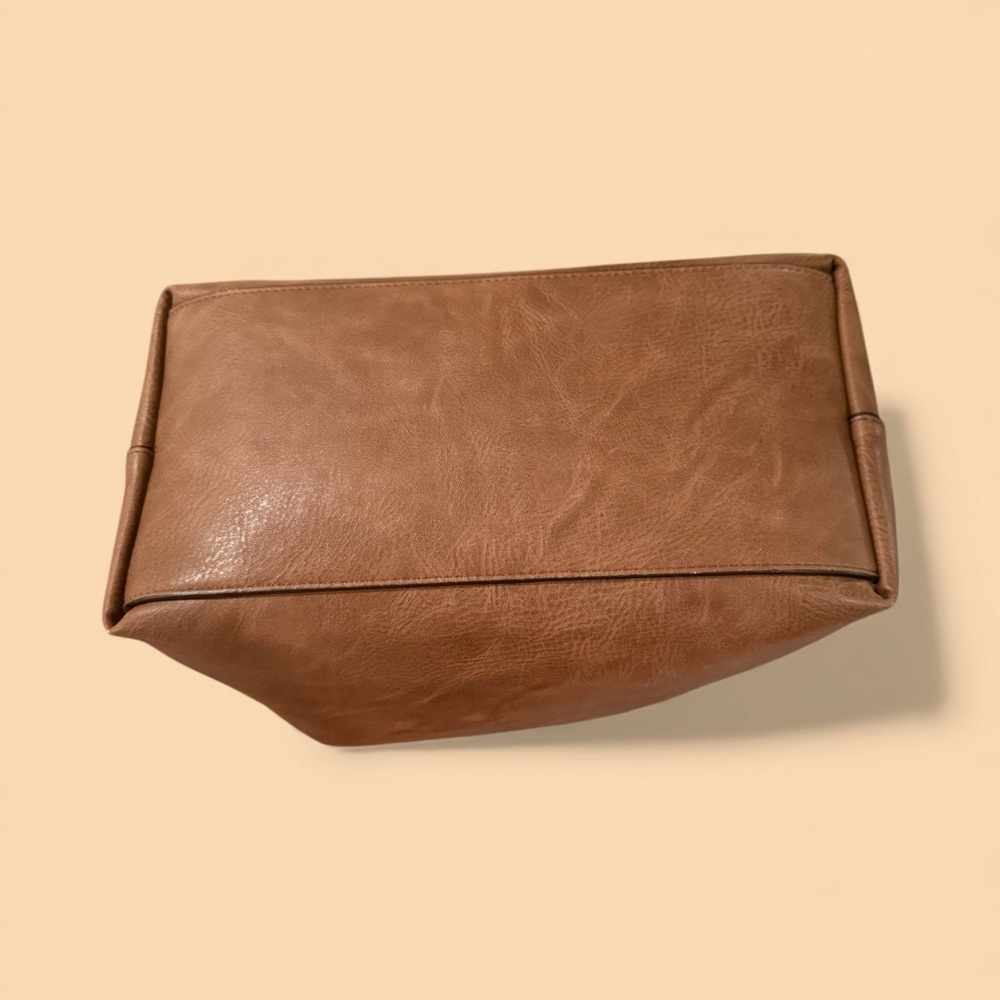 Classic Women’s Hobo Shoulder Bag Vegan Leather Snap Closure Coffee Large - Picture 5 of 17